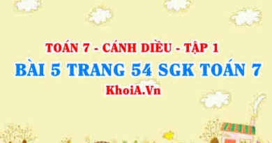 Bài 5 trang 54 SGK Toán 7 tập 1 Cánh Diều